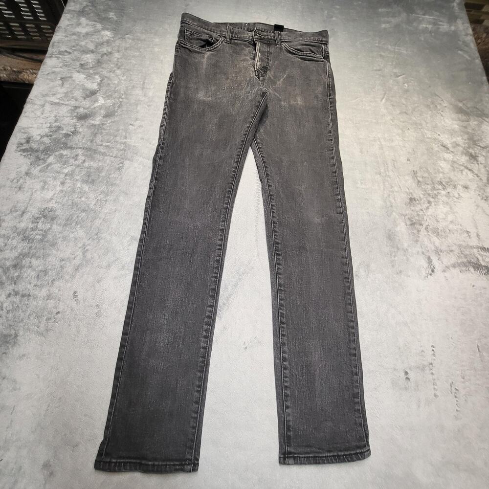 &Denim Jeans Mens 32x32 Gray Slim Skinny Stretch Denim Button Fly Slim Fit